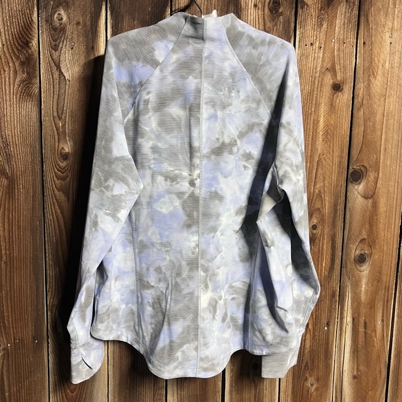 Athleta Salutation Jacquard Jacket Blue Stormy Tie Dye White Pinstripes Sz 2X - Picture 11 of 13